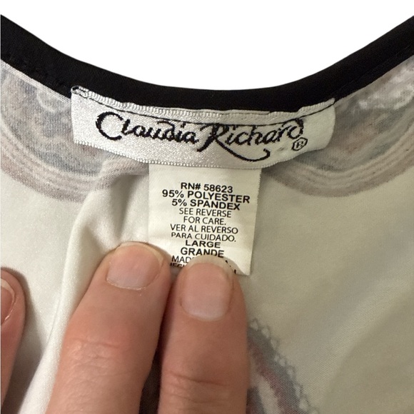 Claudia Richard Black and Cream Embroidered Blouse - Picture 2 of 5